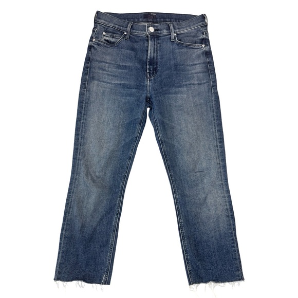 Mother The Mid Rise Dazzler Ankle Fray Jeans Mix Tape Size 27 Crop Petite Hemmed - Picture 4 of 15